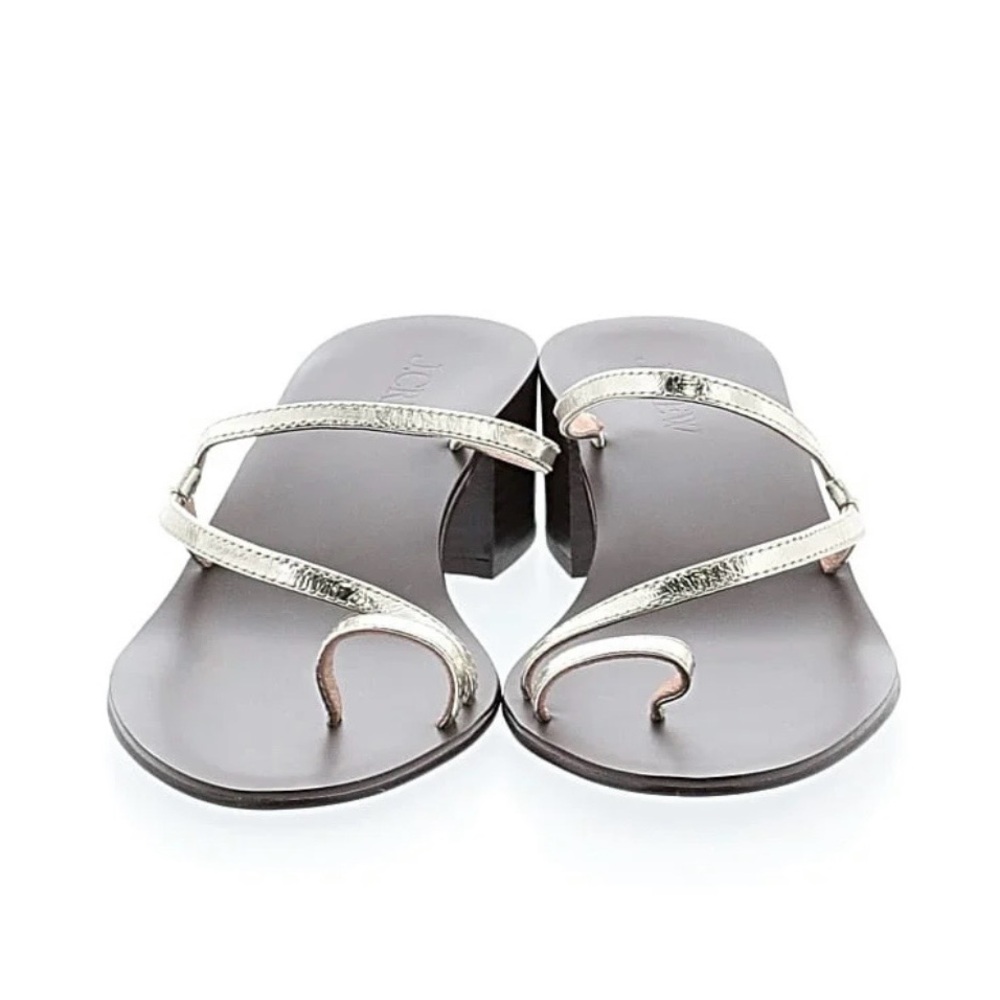 J. Crew Metallic Silver Women's Sandals size 8.5 Like NEW